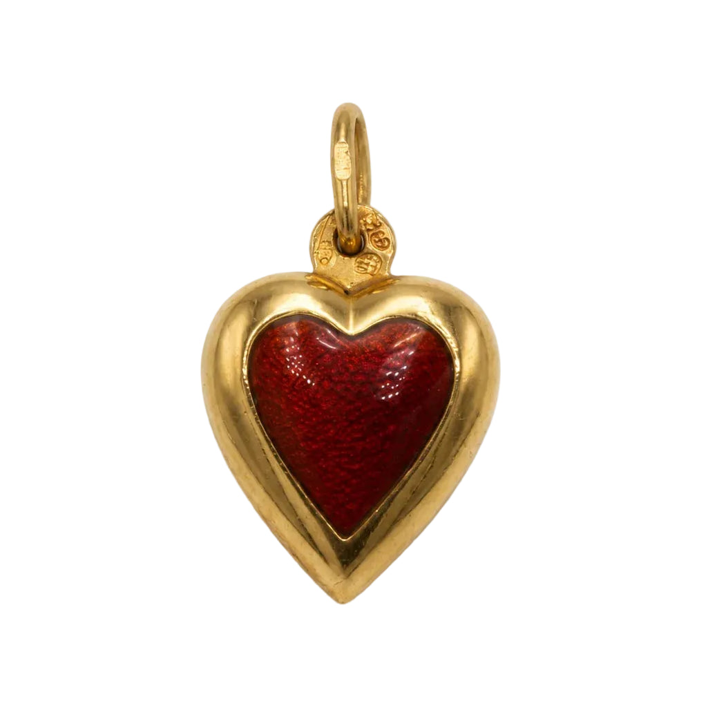 Pendentif en or jaune et émail