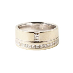 Bague Bandeau en or blanc et diamants