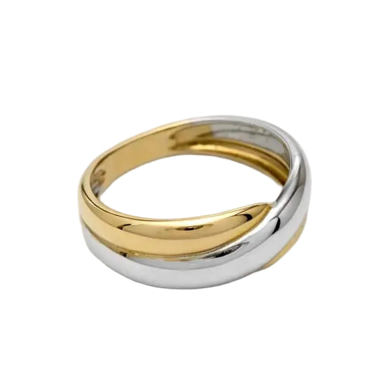 Bague Alliance en or blanc et or jaune