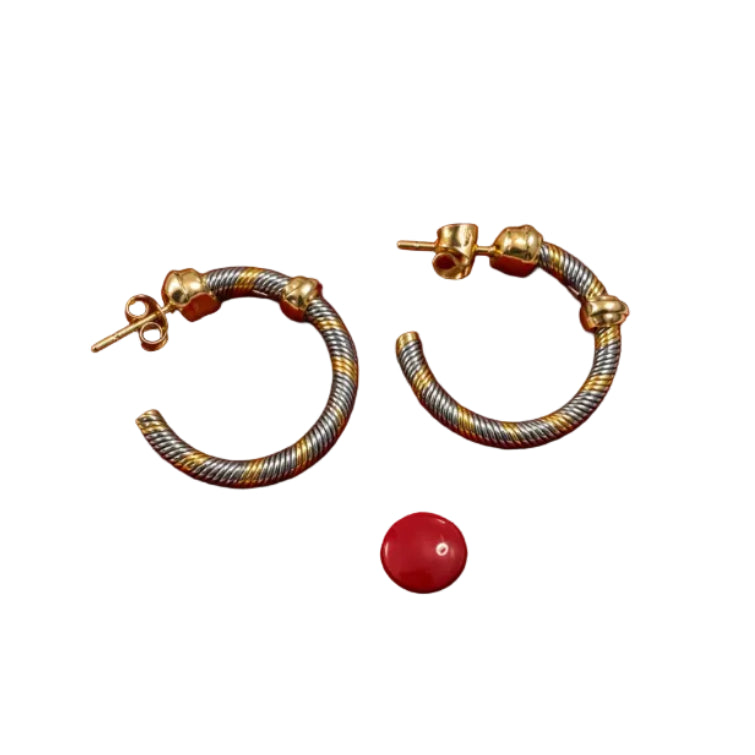 Boucles d’oreilles Créoles CARTIER Aurore en or jaune et acier