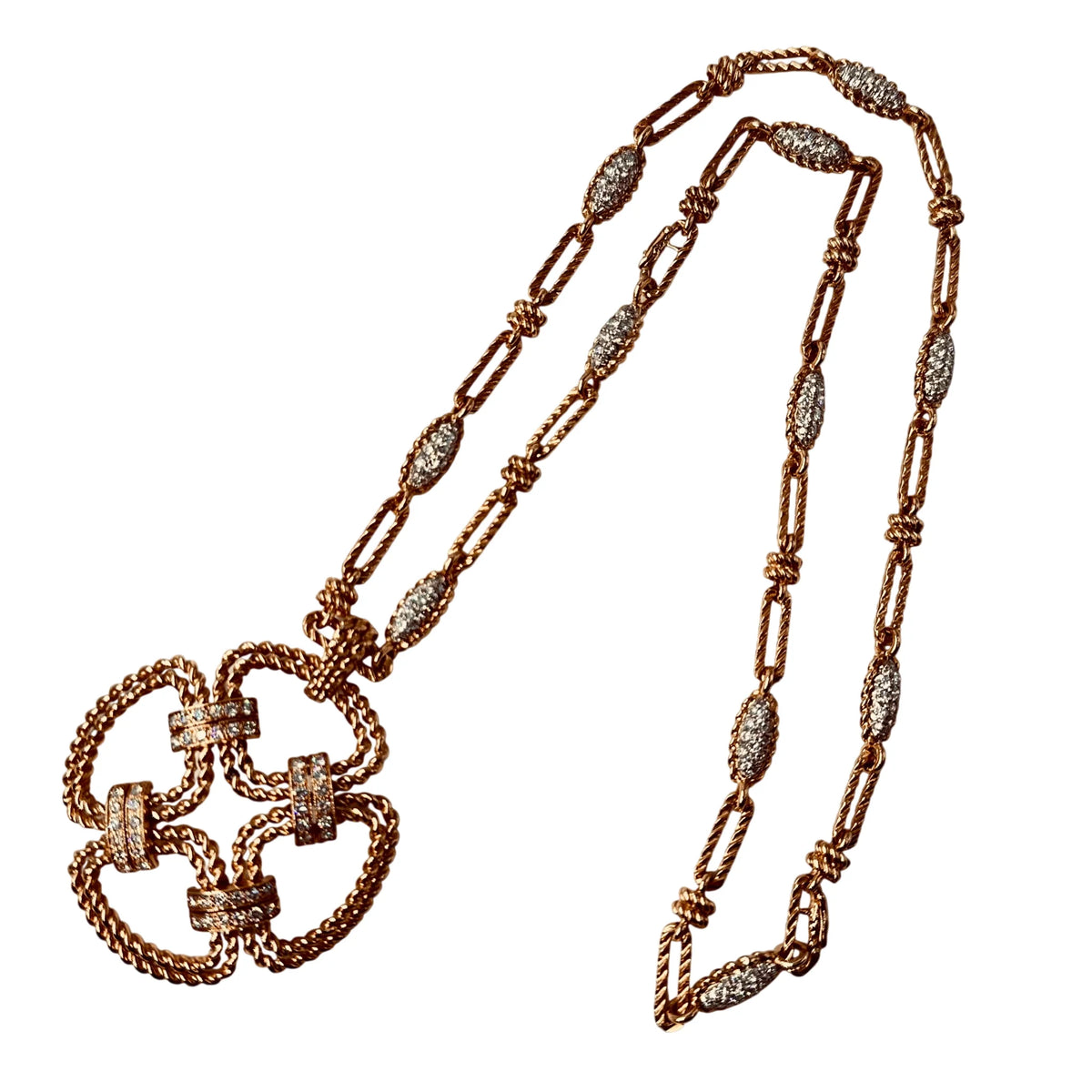 Collier - pendentif FRED en or jaune et diamants
