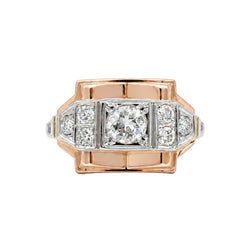 Bague Tank en or rose et diamants