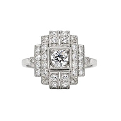 Bague Entourage en platine et diamants