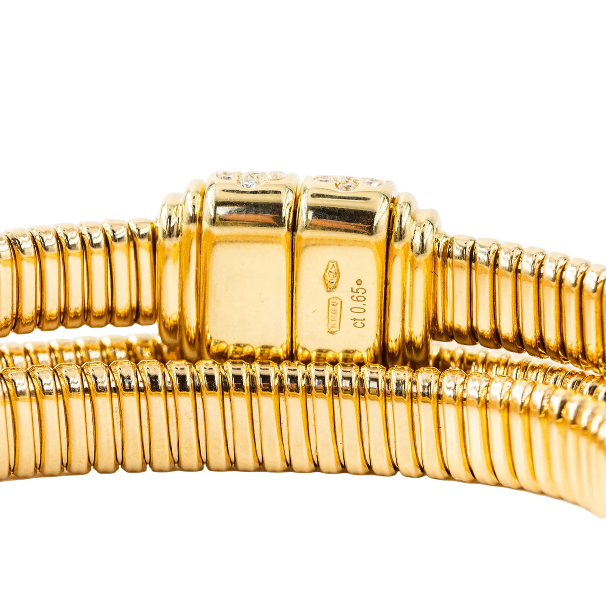 Bracelet Tubogas en or jaune et diamants