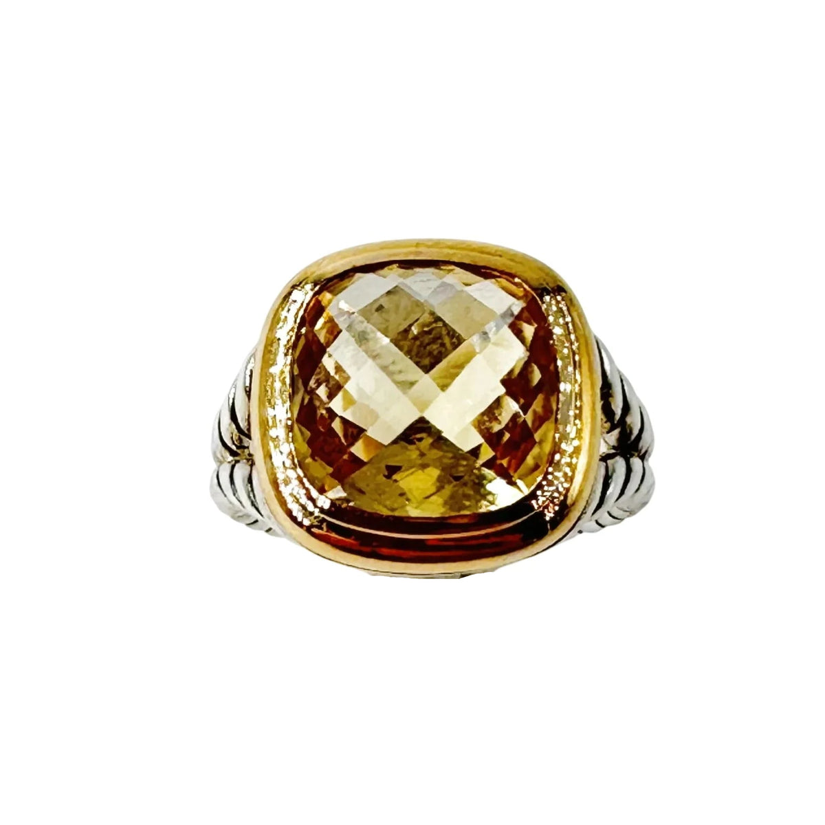 Bague DAVID YURMAN Albion en or jaune, argent et citrine