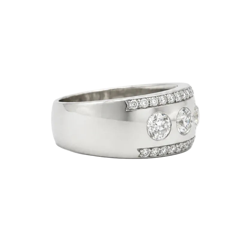 Bague Trilogie en platine et diamants