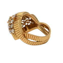Bague Dôme en or jaune et diamants