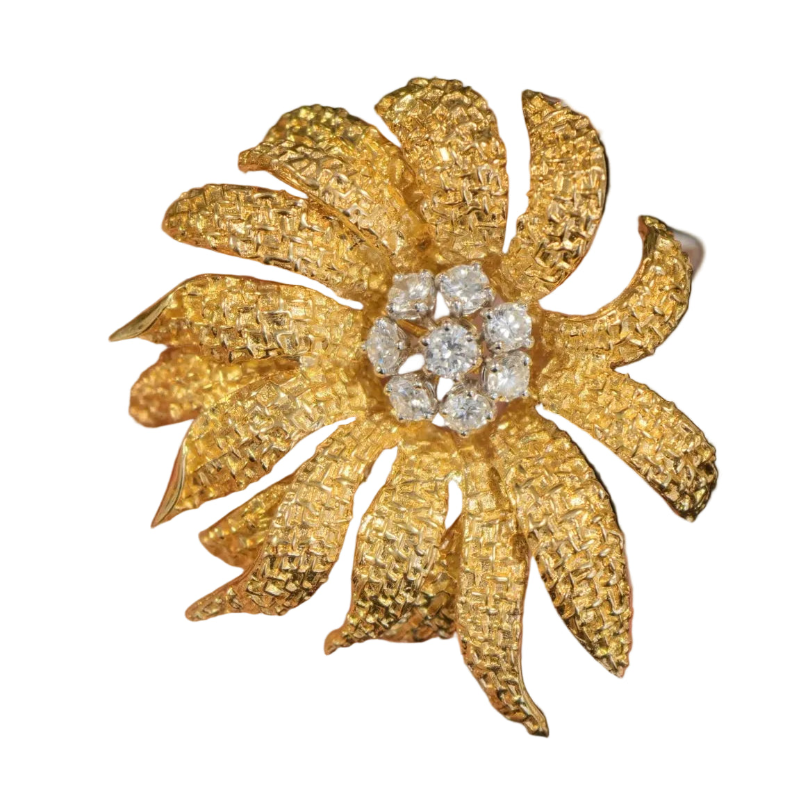 Broche Clip VAN CLEEF & ARPELS en or jaune et diamants