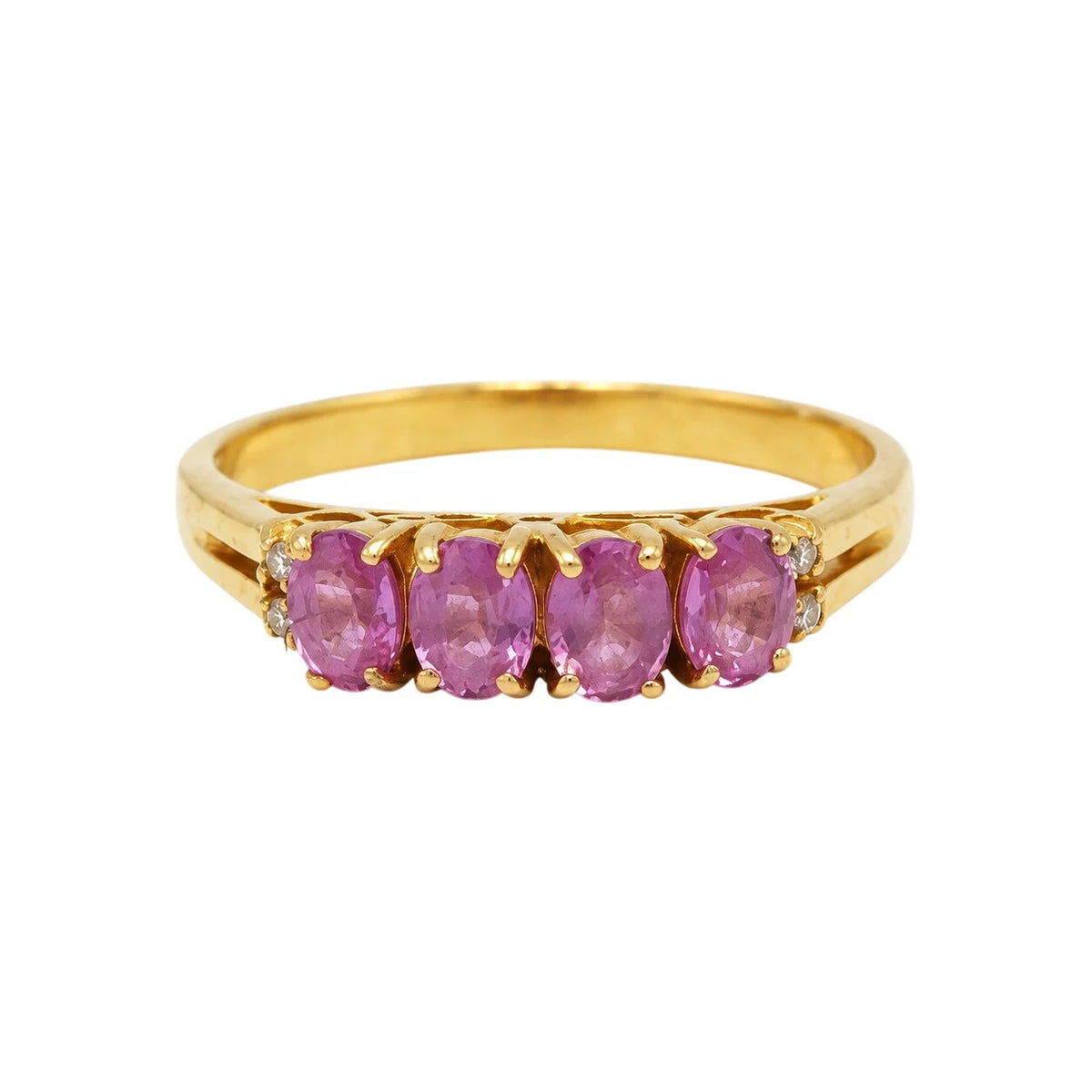 Bague Alliance en or jaune, saphirs et diamants