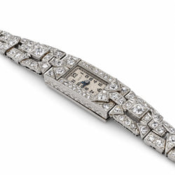 Montre Art Déco en platine et diamants