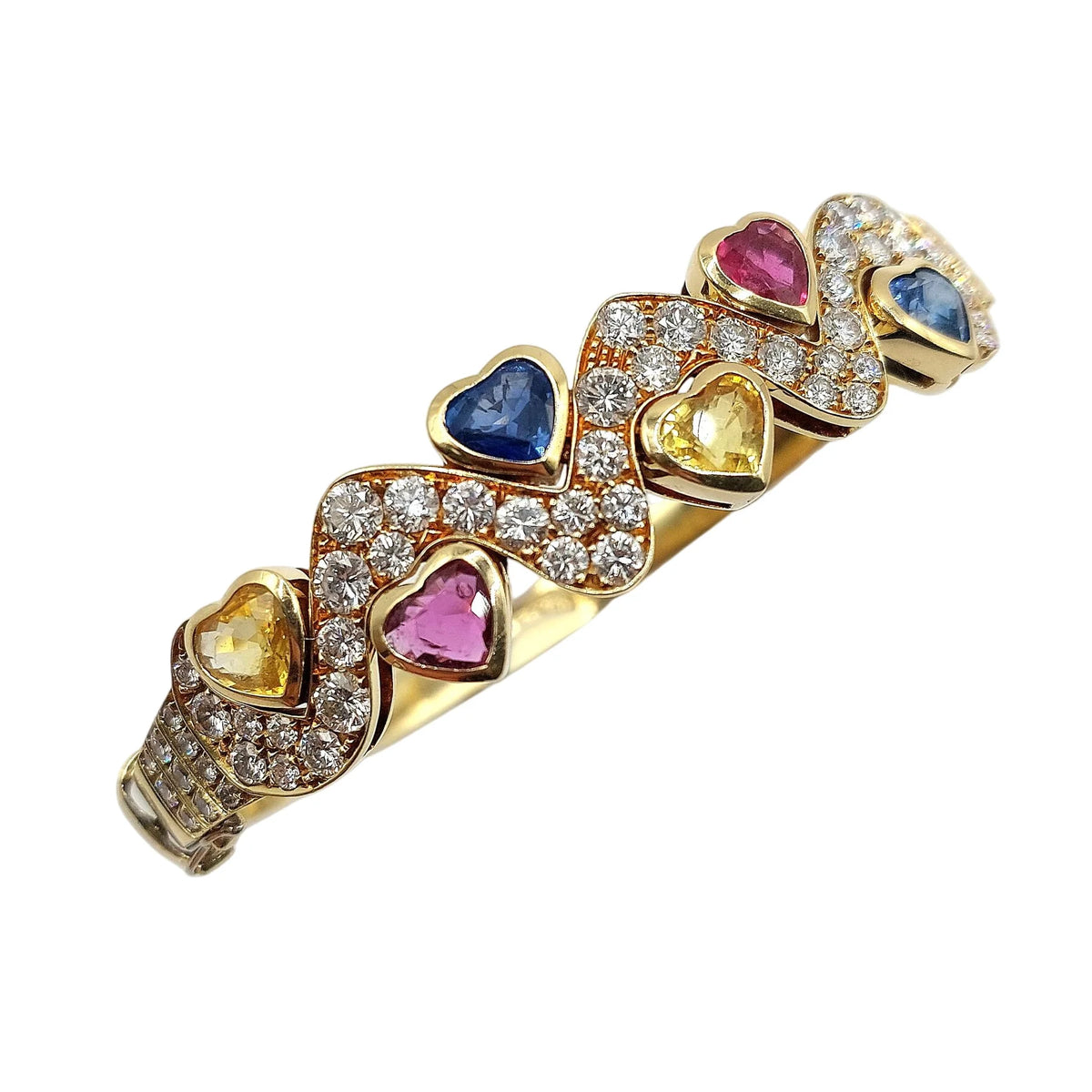Bracelet Jonc CRISTILLI en or jaune, saphirs et diamants