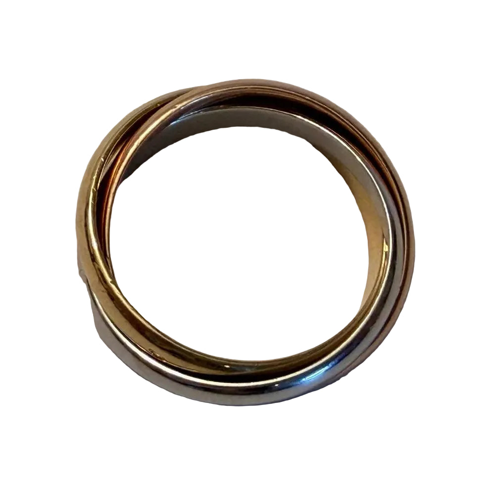 Bague Alliance CARTIER "Trinity" en or blanc, or jaune et or rose