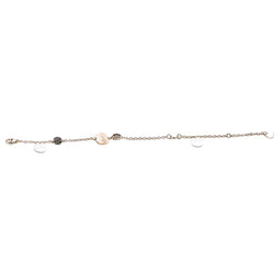 Bracelet Breloques HERMES Ex-Libris en argent et or rose
