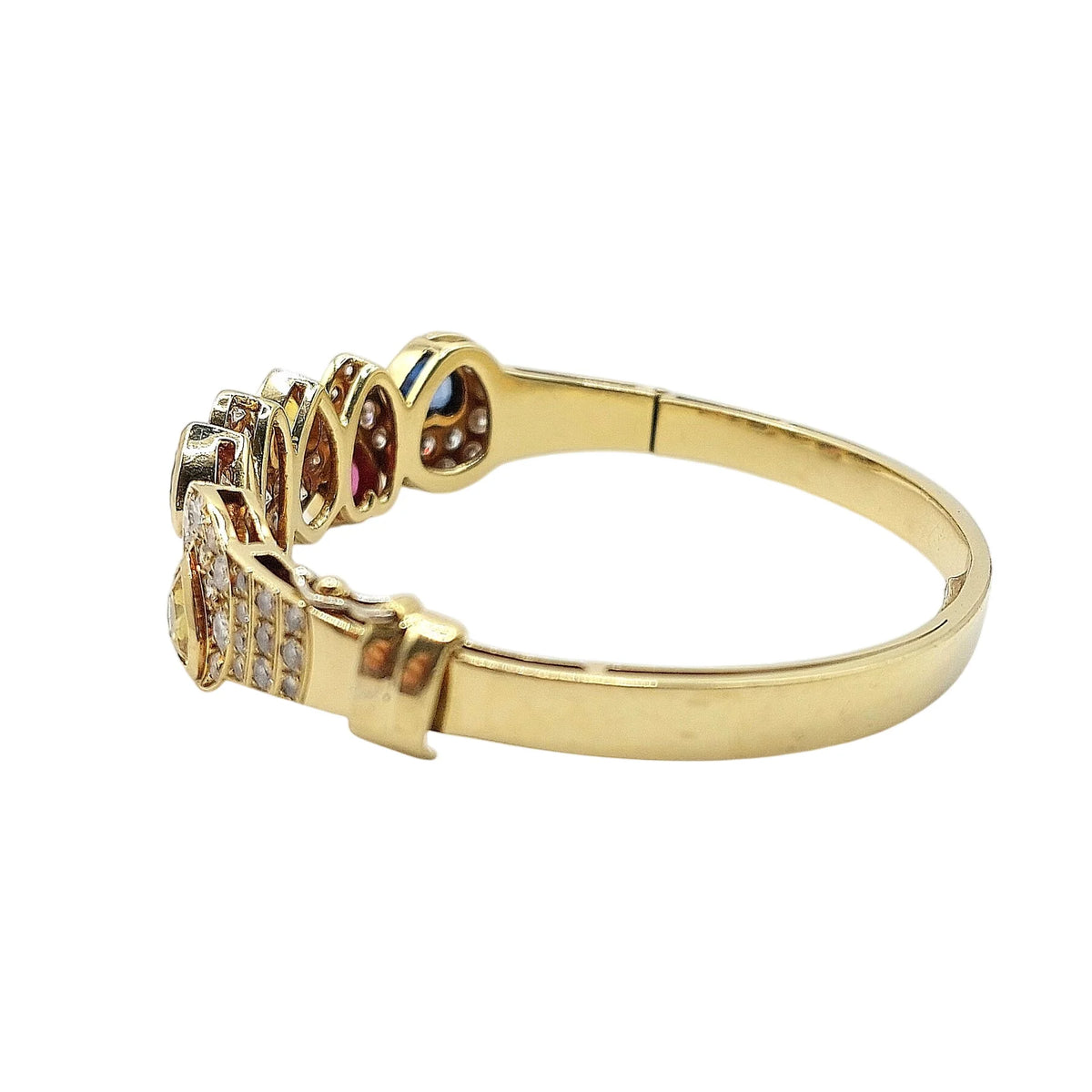 Bracelet Jonc CRISTILLI en or jaune, saphirs et diamants