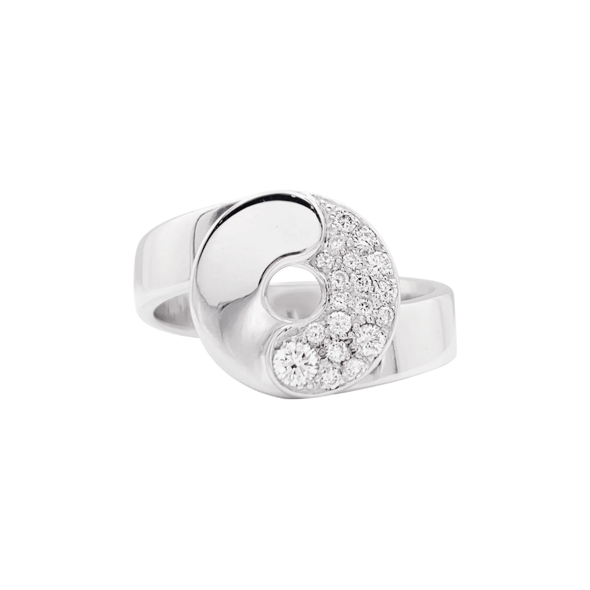Bague Pavée DINH VAN "Double Sens" en or blanc et diamants