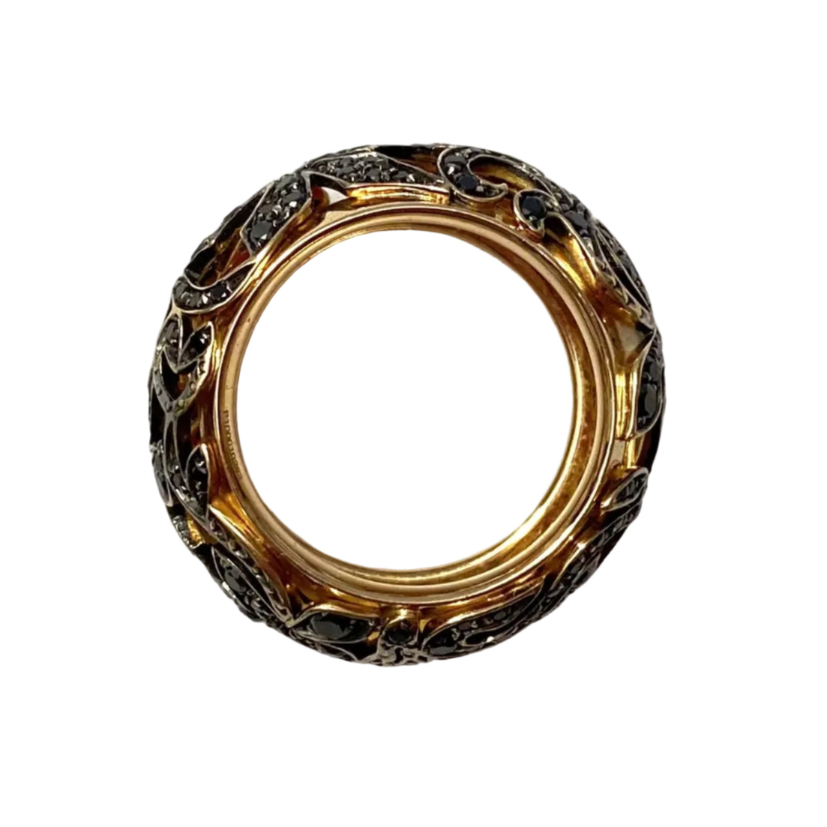 Bague Bandeau POMELLATO "Arabesque" en or rose et diamants