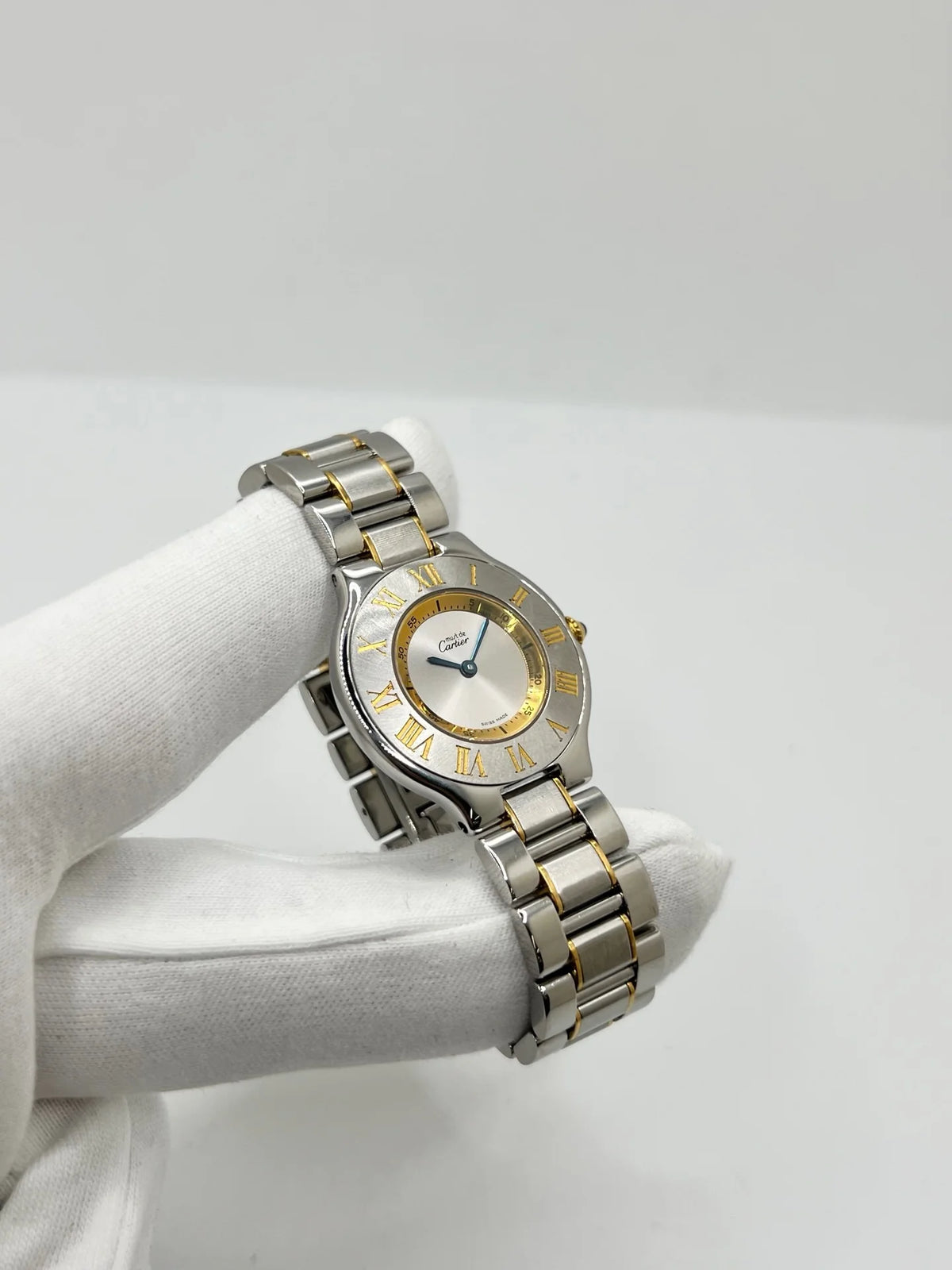 Montre CARTIER "Must 21" plaqué or et acier inoxydable