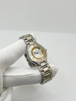 Montre CARTIER "Must 21" plaqué or et acier inoxydable