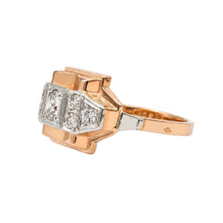 Bague Tank en or rose et diamants