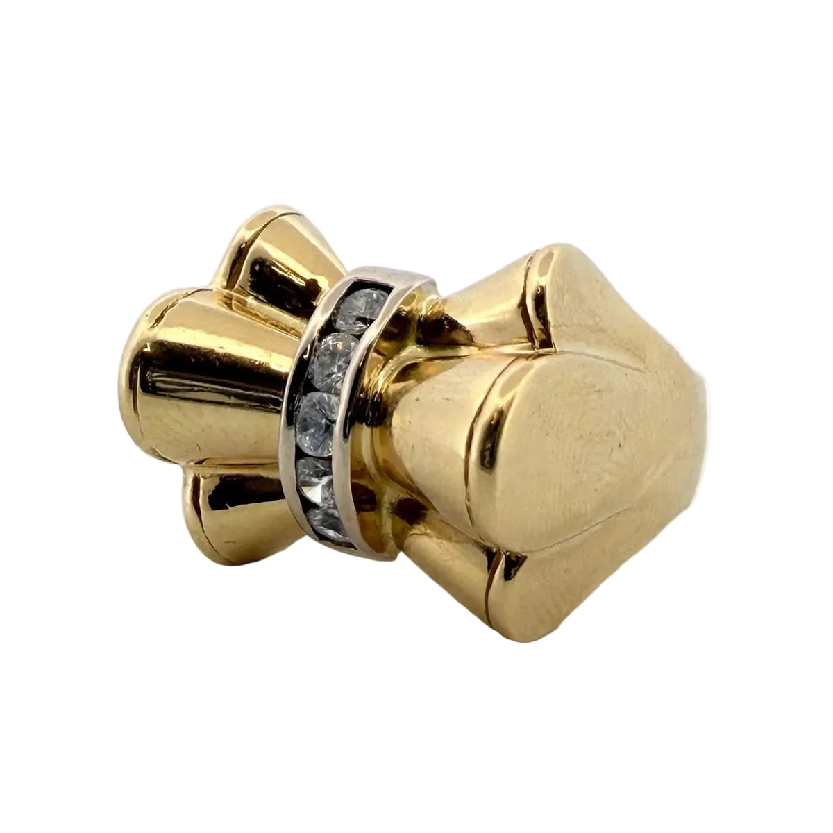 Bague Tank en or jaune et diamants