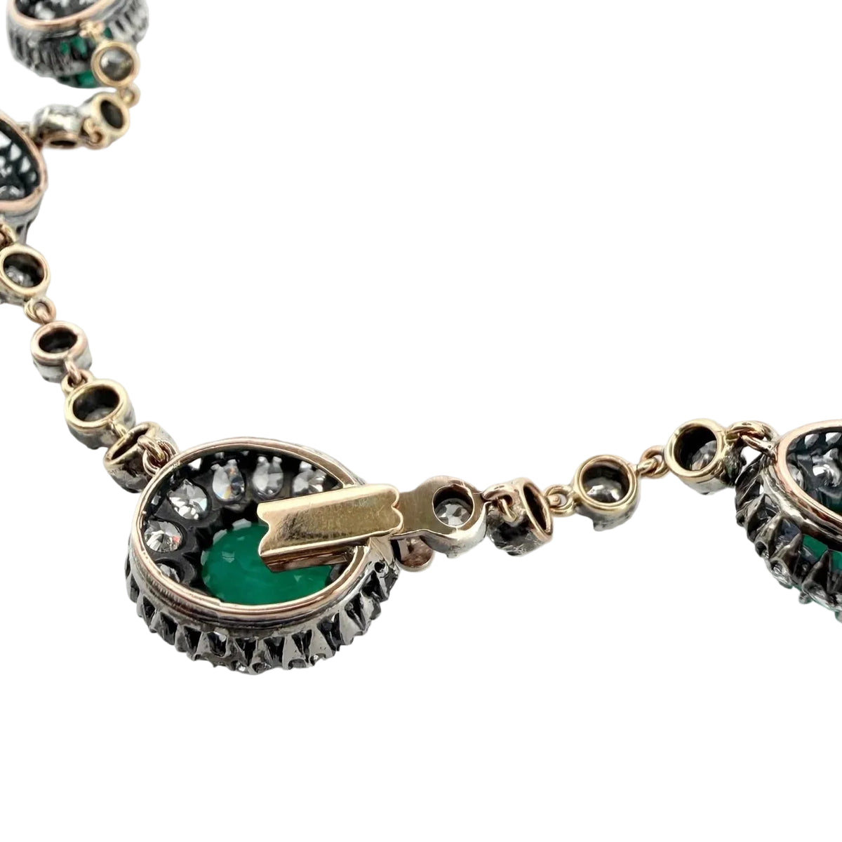 Collier Rivière en émeraudes et diamants
