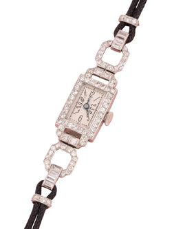 Montre en or blanc, platine et diamants