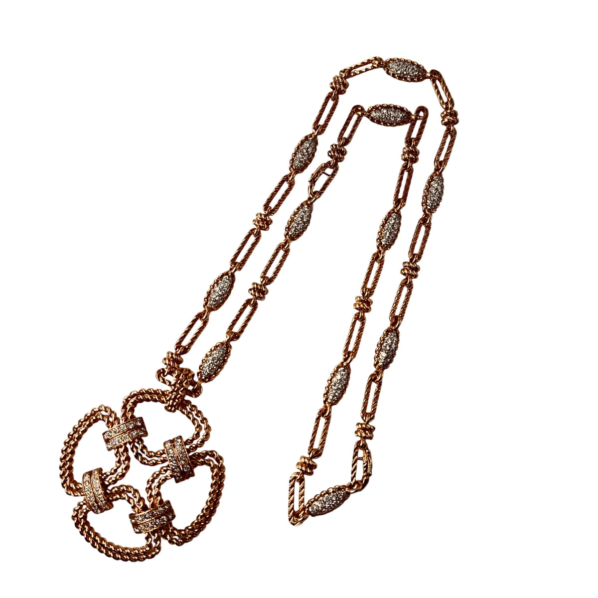 Collier - pendentif FRED en or jaune et diamants