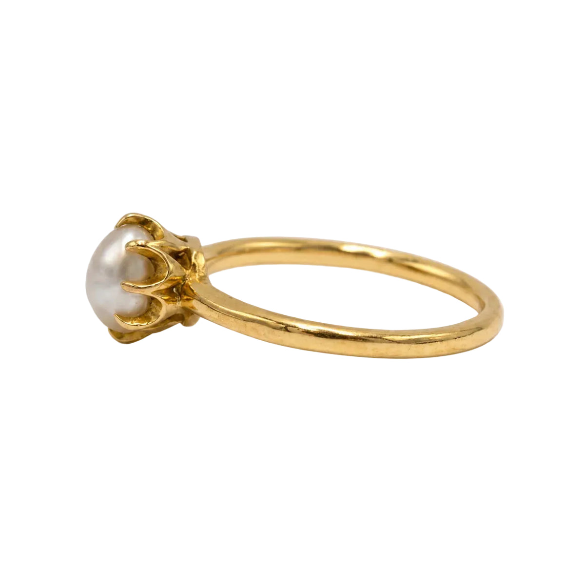 Bague Solitaire en or jaune et perle
