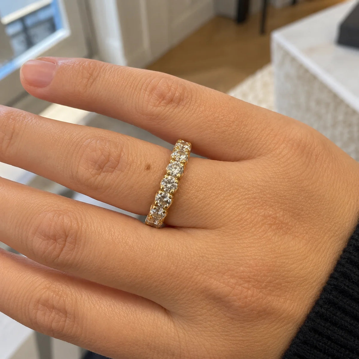 Bague Alliance en or jaune et diamants