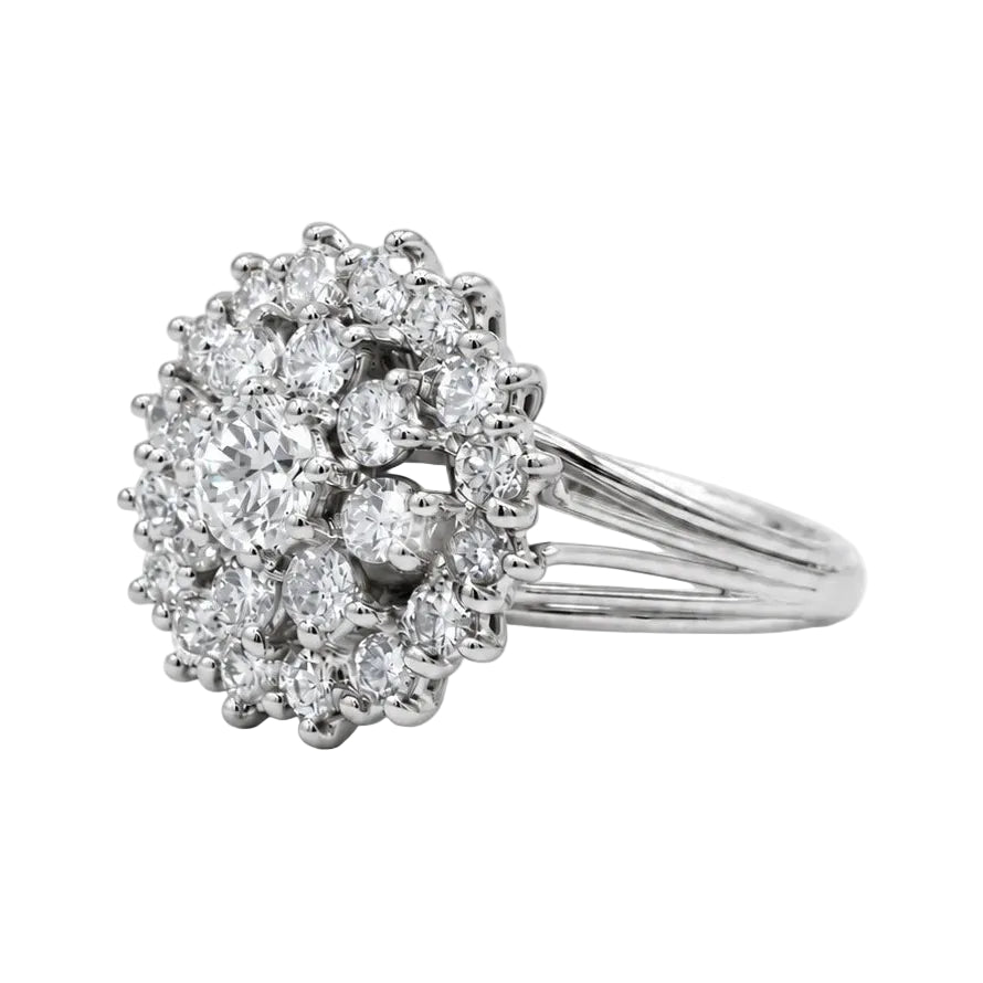 Bague Marguerite en or blanc et diamants