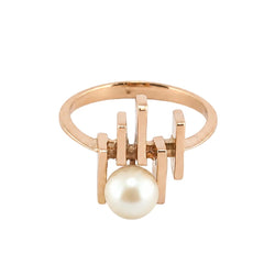 Bague Solitaire en or rose et perle