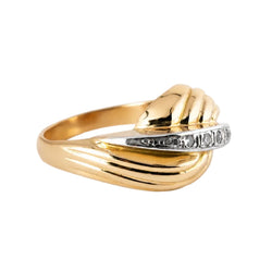 Bague Dôme en or blanc, or rose et diamants