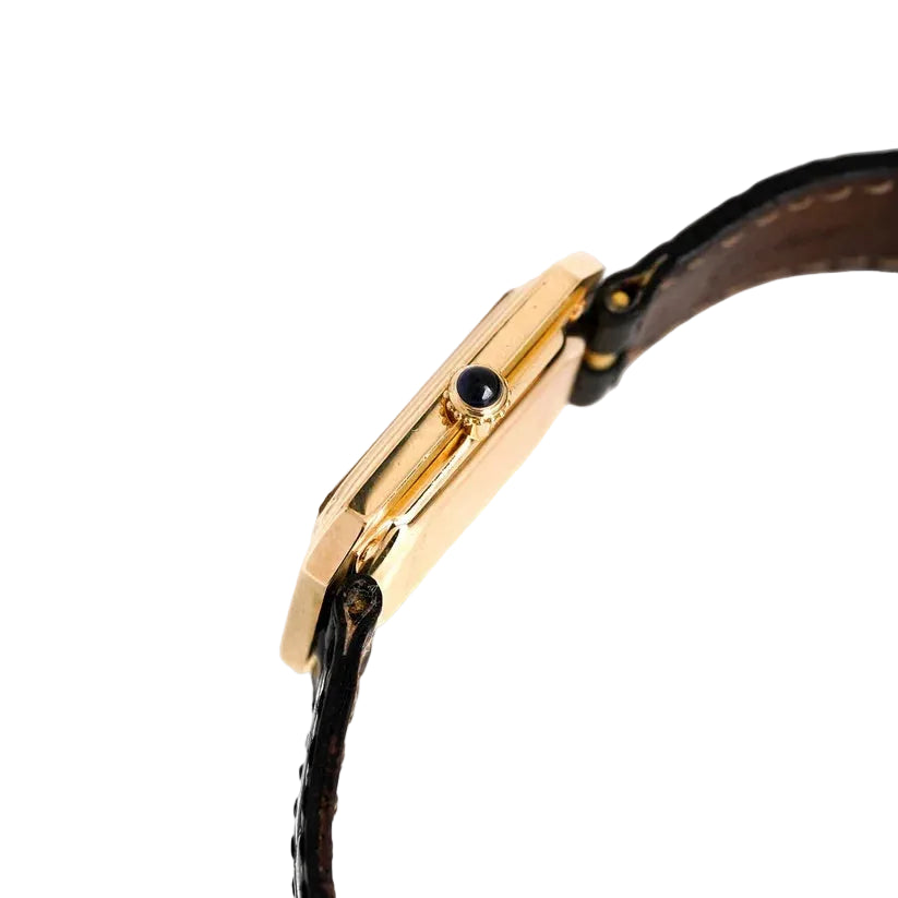 Montre CARTIER "Cristallor" en or jaune, or rose et cuir