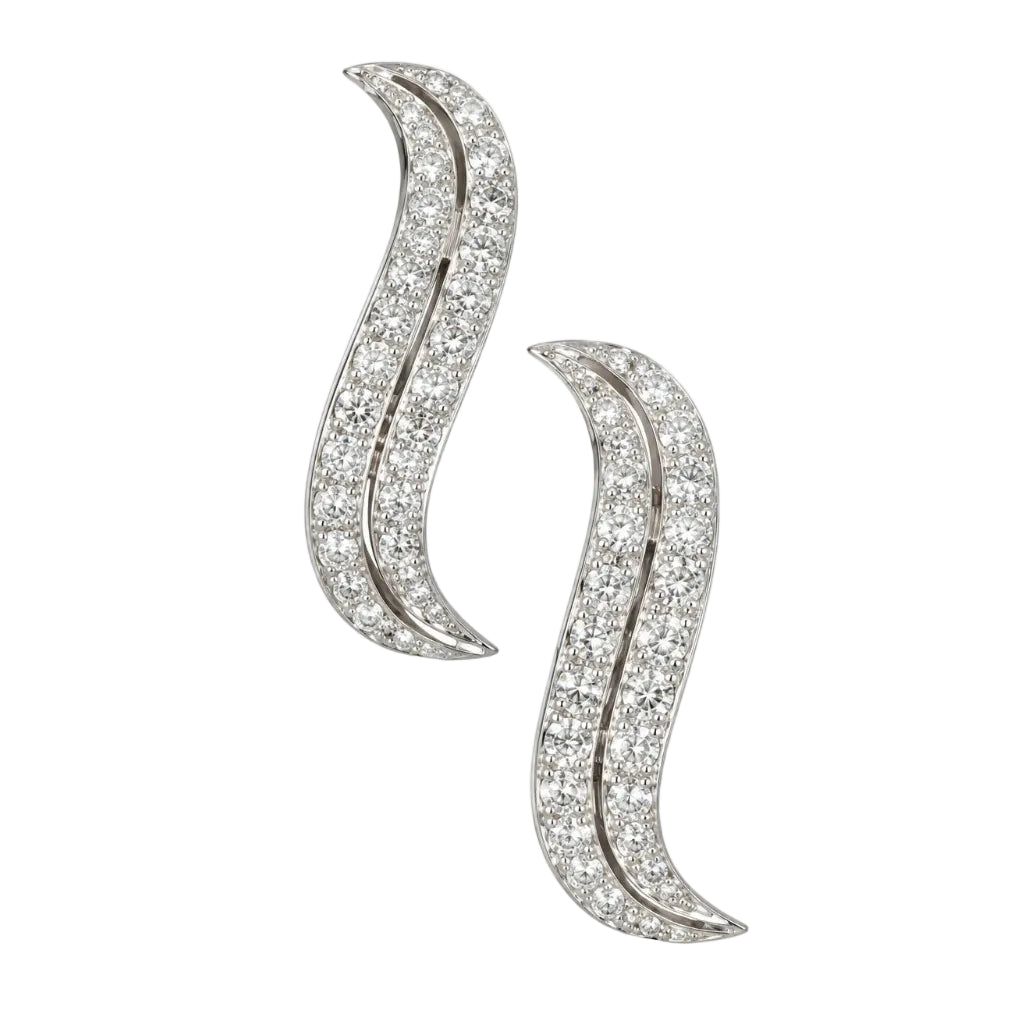 Boucles d'oreilles en platine et diamants