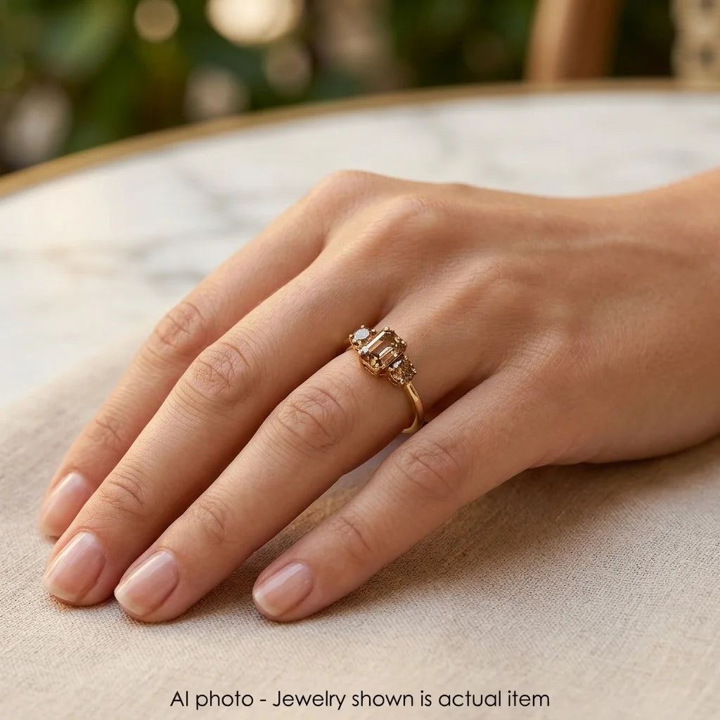 Bague Trilogie en or jaune et diamants