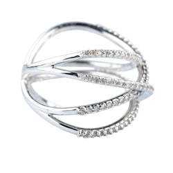 Bague Pavée en or blanc et diamants