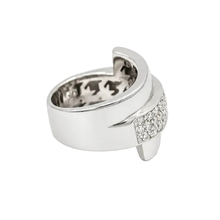 Bague Bandeau en or blanc et diamants