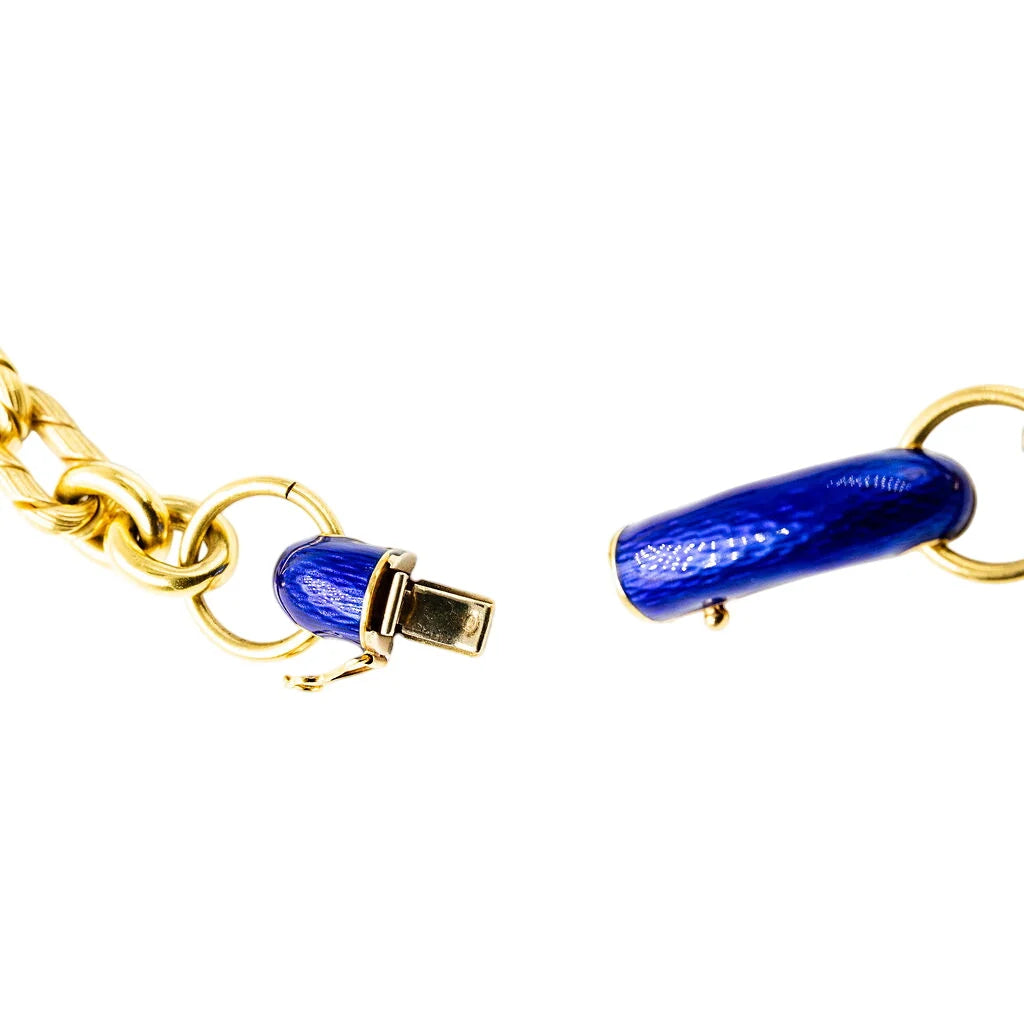 Collier Ras de cou UNOAERRE en or jaune et émail