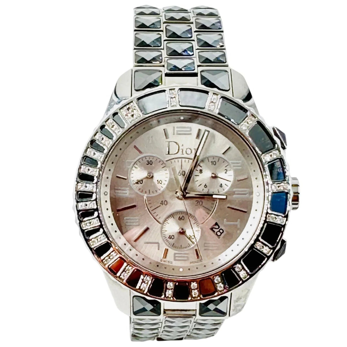 Montre DIOR "Christal" en acier, cristal saphir et diamants