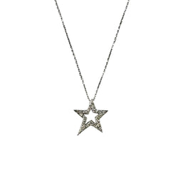 Collier Pendentif Étoile en or blanc et diamants