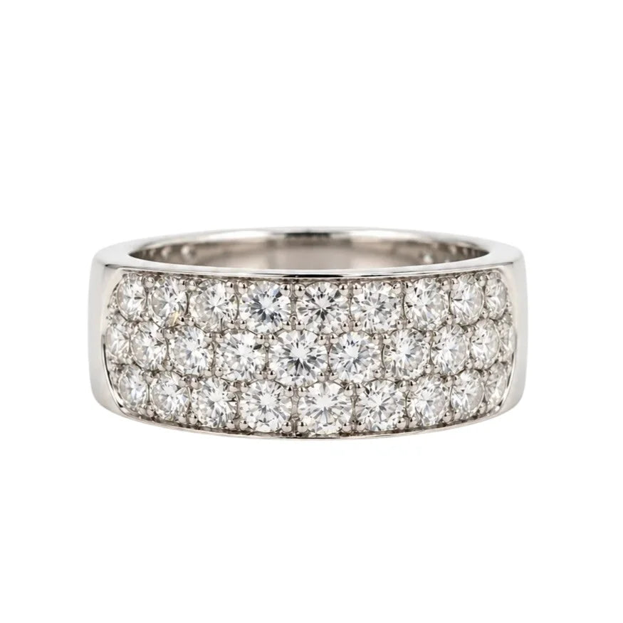 Bague Bandeau en or blanc et diamants