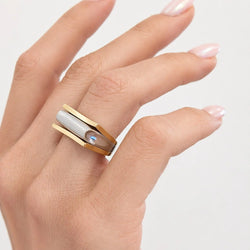 Bague en or blanc et or jaune