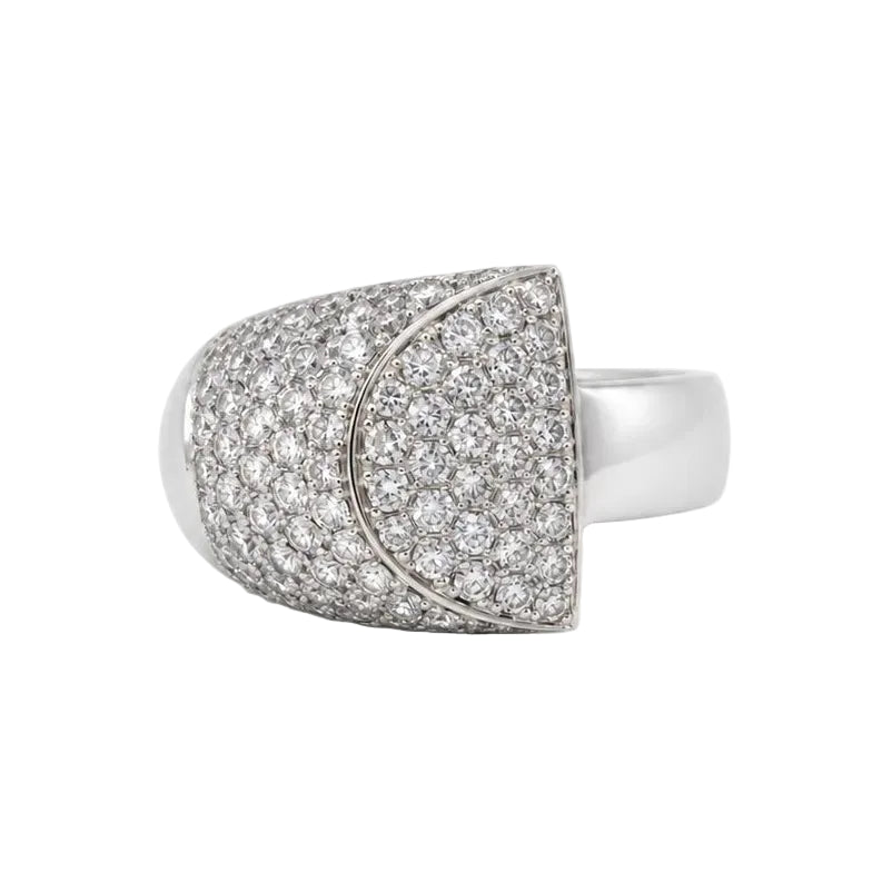 Bague Bandeau en or blanc et diamants