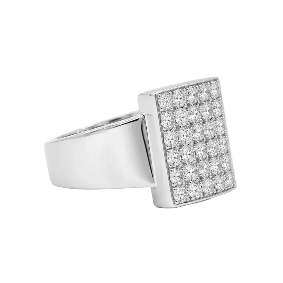Bague Pavée en or blanc et diamants