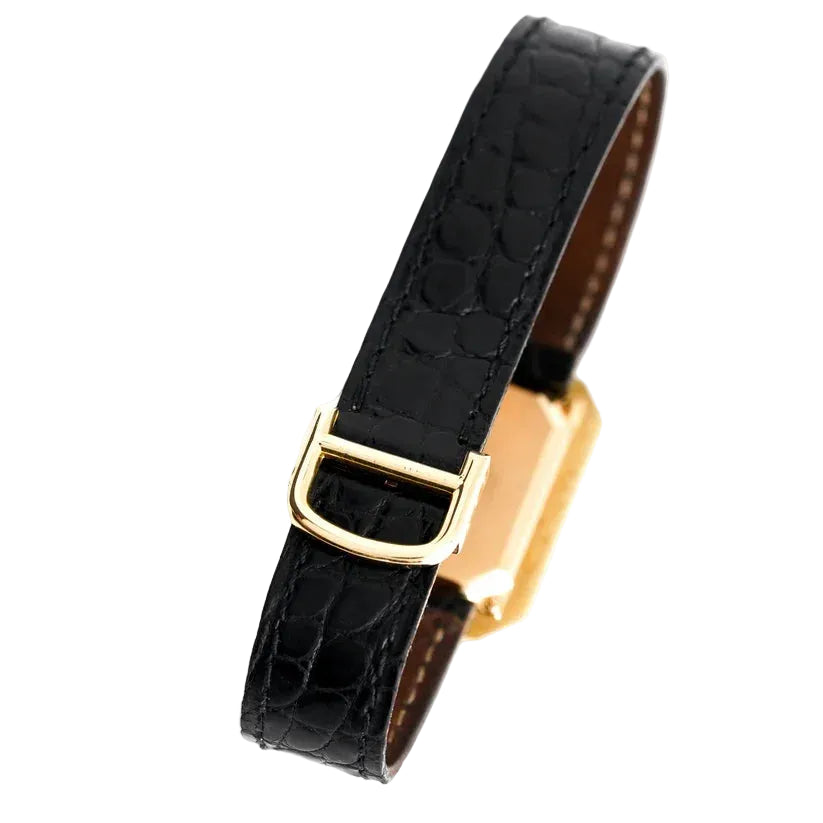 Montre CARTIER "Cristallor" en or jaune, or rose et cuir