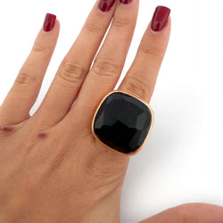 Bague Cocktail POMELLATO "Victoria" en or jaune et jais