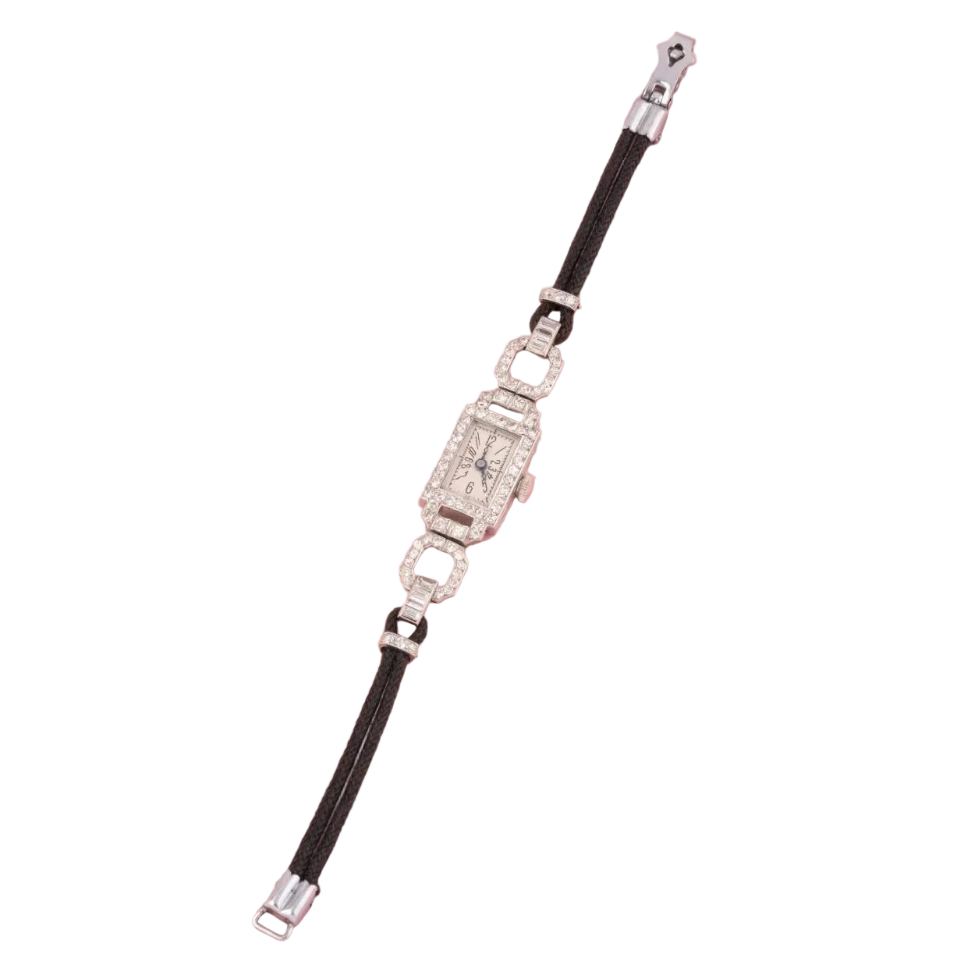 Montre en or blanc, platine et diamants