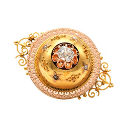 Broche Épingle en or jaune, perles et diamant