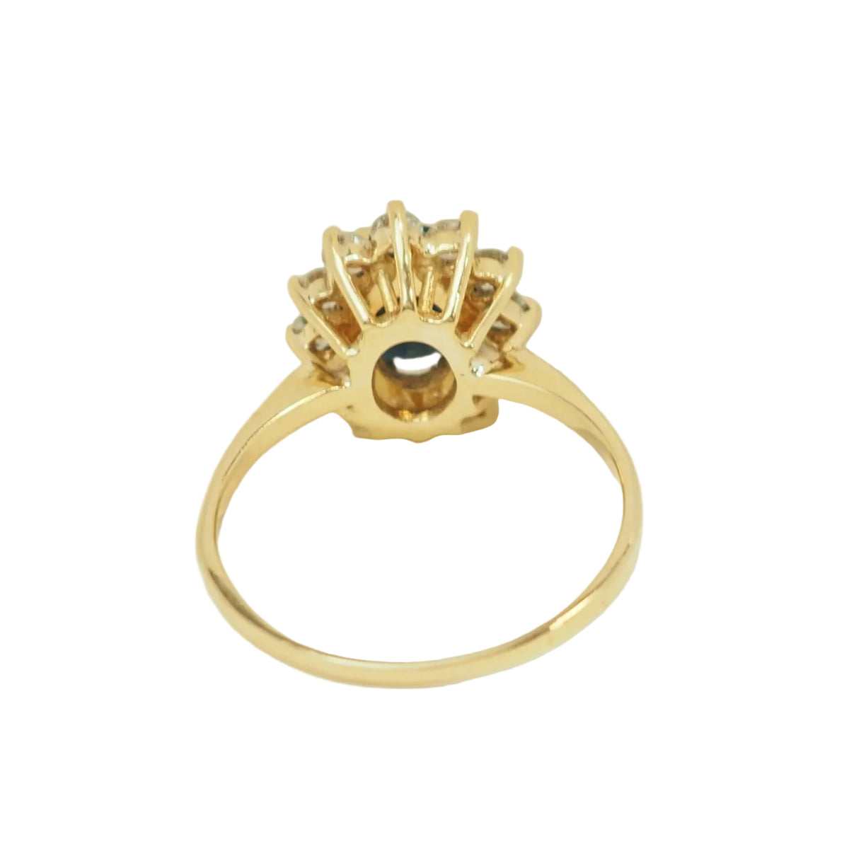 Bague Marguerite en or jaune, saphir et diamants