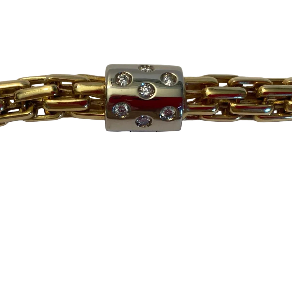 Bracelet Maille POMELLATO en or blanc, or jaune et diamants